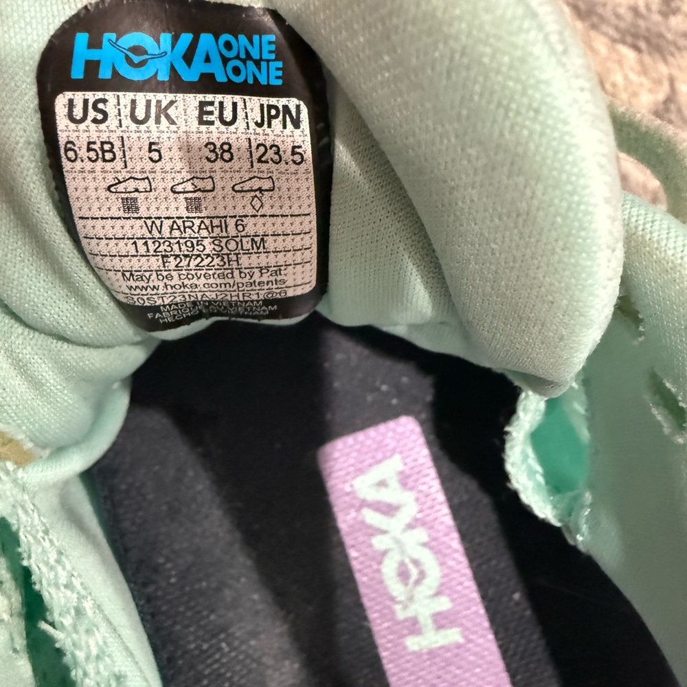 HOKA Arahi Women's Mint and Lavender Running Shoes - Picture 4 of 4
